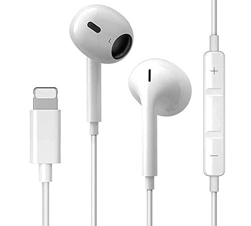 Écouteurs Filaires Intra-Auriculaires pour iPhone,écouteurs filaires stéréo HiFi avec Micro et contrôle du Volume intégrés compatibles avec iPhone 13/12/12pro/12mini/11/XS Max/XR/XS/SE/X/8/8P/7/7Plus