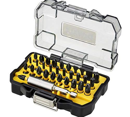 DEWALT Coffret Extra Small Tough Case de 32 Pièces avec Embouts de Vissage Impact Torsion 25mm - Kit de Bricolage Complet - Embouts Robustes - Pour une Utilisation Professionnelle, DT70523T-QZ