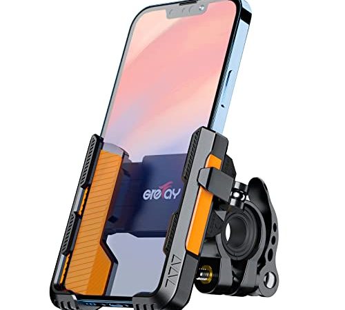 Grefay Support Téléphone Vélo 【Démontage Rapide 1S】 Support Téléphone Moto avec 2 Ports Support Téléphone Guidon Extérieur à Rotation 360 pour Vélo de Route Scooter pour Smartphone de 4,0 à 7,0"