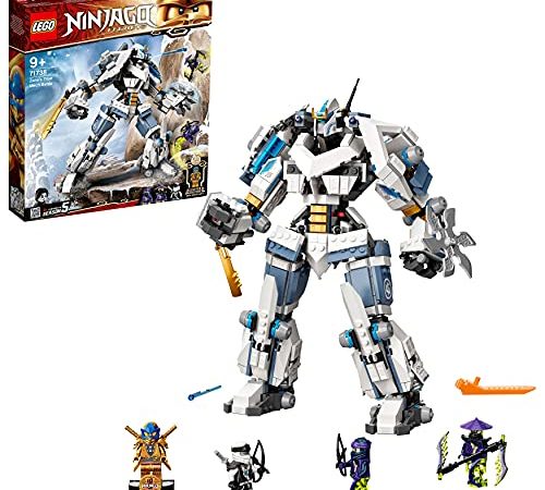 LEGO 71738 Ninjago Le Robot de Combat Titan de Zane Jouet Automobile et Moto avec Figurine de Cole Golden