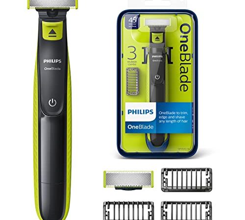 Philips QP2520/30 OneBlade, Rechargeable, 100 % étanche, 3 sabots clipsables barbe de 3 jours