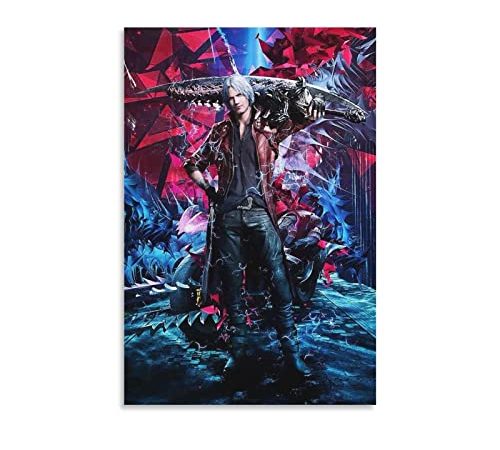 Poster décoratif Devil May Cry 5 - Peinture sur toile - Décoration murale moderne pour chambre à coucher - 30 x 45 cm