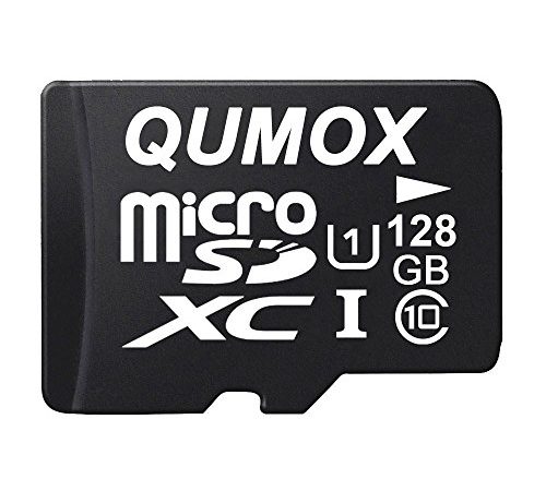 QUMOX 128GB Micro SD Memory Card Class 10 UHS-I 128 GB 128Go Go Carte mémoire HighSpeed Write Speed 30Mo/S Read Speed Upto 80Mo/S