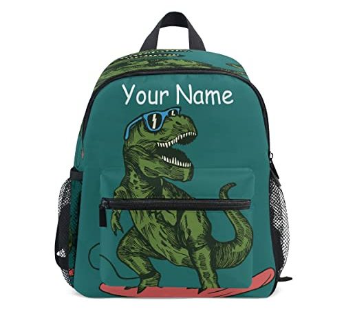 Sac à dos personnalisé pour enfant avec nom/texte, motif dinosaure, sac à dos pour filles et garçons