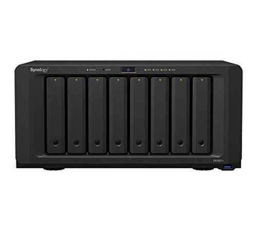 Synology DS1821+ Boîtier NAS pour 8 DD 3.5/2.5p 2.2 GHz 64 bit QuadCore 4 Go 4LAN GB USB3.2 eSata Slot Pcie 2 Slots M.2 2280 NVMe