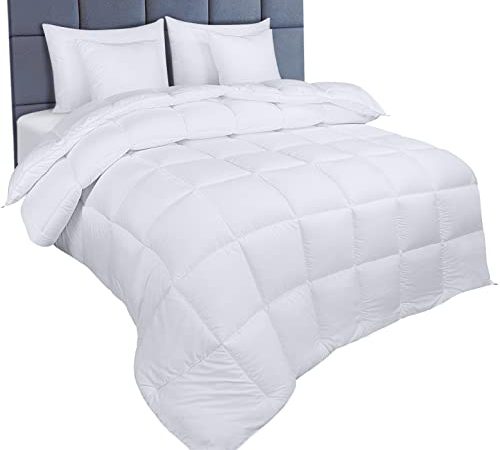 Utopia Bedding Chaude Couette 200x200 cm, Couette en Microfibre (Blanc, 200 x 200 cm)