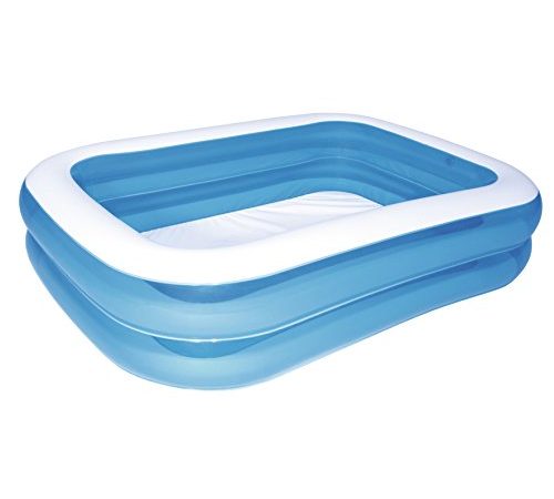 Bestway - Piscine gonflable Deluxe bleue rectangulaire, 211 x 132 x 46 cm