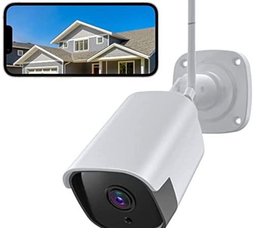 Caméra Surveillance WiFi Extérieure, IP66 Caméra WiFi 1080P pour La Sécurité à Domicile, Caméra de Surveillance Extérieure WiFi avec Détection de Mouvement PIR, Audio Bidirectionnel