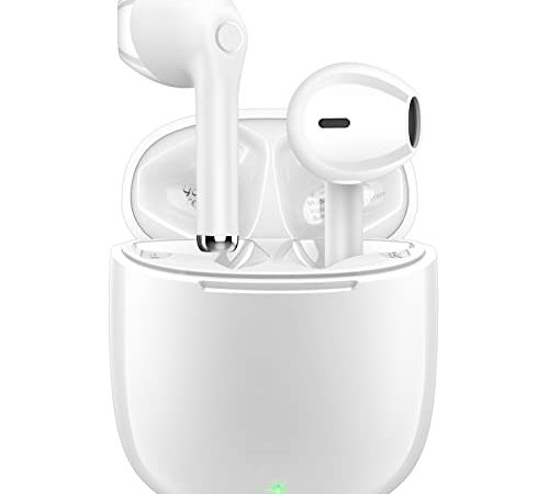 Ecouteurs Bluetooth sans Fil, yobola Ecouteur Bluetooth 5.1 Hi-FI Son Stéréo, Contrôle Tactile, Microphones Intégrés, 25 Heures Durée de Lecture, USB-C Charge Rapide, pour iOS et Android Telephone