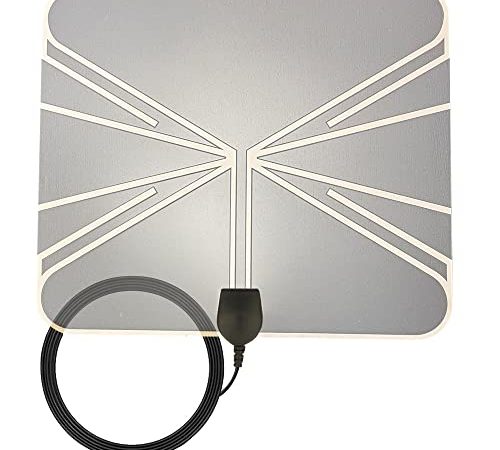 HD-Line & Leyf HD-955T Antenne TV İntérieur Puissante Amplifiee, High Gain VHF-UVF-FM DVB-T2 Décodeur TNT HD 4K 1080p / Antenne pour Une réception puissante du Signal TV, 3 m de Câble