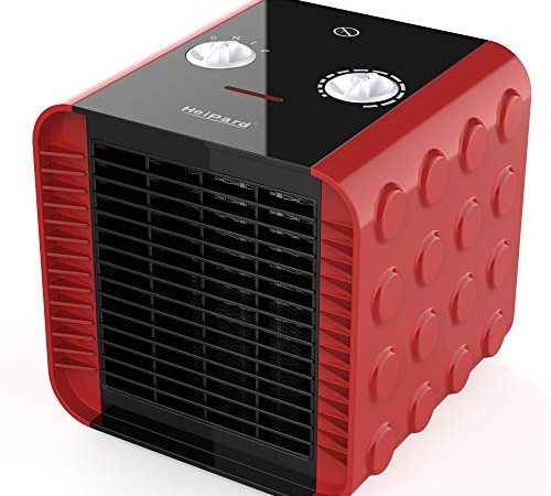 HeiPard Mini Radiateur soufflant Céramique - Comfort Compact Chauffage d'appoint, Ventilation Chaud Froid 2 Réglages de Température - 1500W Silencieux Rouge