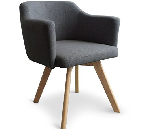 Menzzo Dantes Chaise/Fauteuil Scandinaves, Tissu, Gris Foncé, 58 x 58 x 70 cm