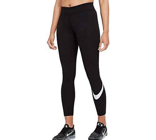 Nike W NSW ESSNTL LGGNG Swoosh Mr, Leggings Femme, Black/(White), S