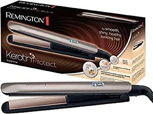 Remington Lisseur Cheveux, Fer à lisser XL 110mm, Revêtement Advanced Ceramic Enrichi d'un Soin Kératine et Huile d'Amande, 9 Températures (150 à 230°C) - S8540 Keratin Protect