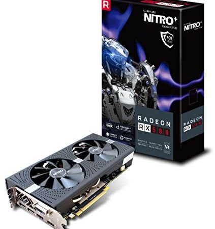 Sapphire Radeon RX 580 4GB GDDR5 Nitro+ Radeon RX 580 4Go GDDR5 - Cartes Graphiques (Radeon RX 580, 4 Go, GDDR5, 256 bit, 3840 x 2160 Pixels, PCI Express x16 2.0)