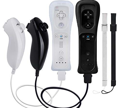 TechKen Wii Controller Remote avec Nunchuck Contrôleur Wii avec Nunchuk Télécommande Wii Vernbedinung Contrôleur de Remplacement pour Wii