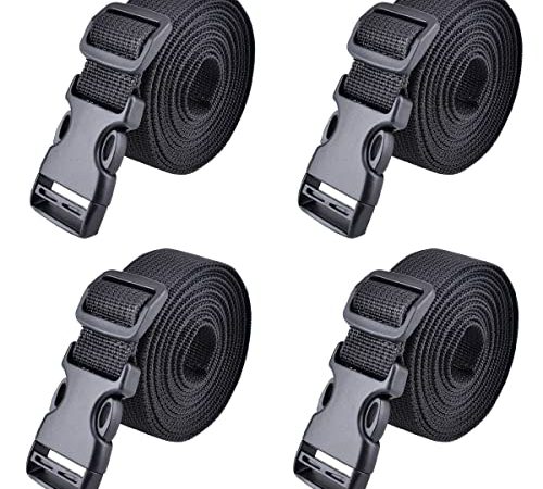 TRIWONDER Sangle à Boucle Rapide 25 mm 38 mm Sangle d'Arrimage Sangle à Cliquet Plastique Courroie de Serrage pour Fixation Bagage (1 m, A - Noir - 25mm)