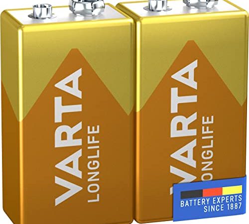 Varta Pack de 2 Piles Alcalines Longlife 9 V