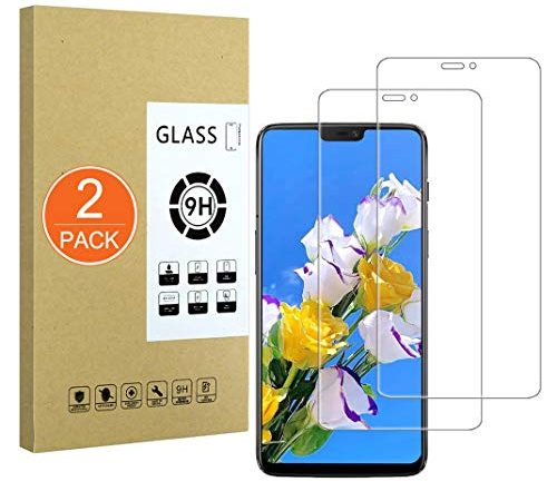 X-Dision [2 Pièces Compatible avec Le Protecteur D'écran OnePlus 6,Film de Protection 2.5D[Dureté 9H,Installation Facile,Incassable] Qualité Supérieure Film en Verre Trempé