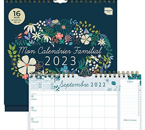 Boxclever Press Mon Calendrier Familial 2022 2023. Calendrier 2022 2023 à 6 colonnes. Calendrier mural 2022 2023 mi-août 22 à déc 23. Calendrier 2023, Organisateur familial avec listes & autocollants