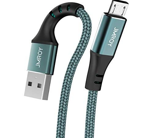 Câble Micro USB [3M] JMROY Chargeur Micro USB Charge Rapide Câble USB en Nylon Tressé Compatible pour Samsung S7 S6 Edge J3 J5 J7, Redmi Note 5 6 Pro, Wiko, Huawei, Kindle,Sony, LG