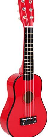 Small Foot 3306 Guitare, Rouge en Bois, Instrument de Musique pour Enfant, médiator Inclus, à partir de 3 Ans