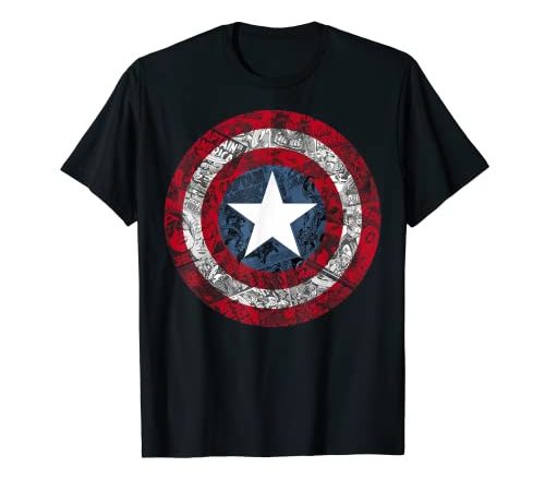 Marvel Captain America Avengers Shield Comic T-Shirt