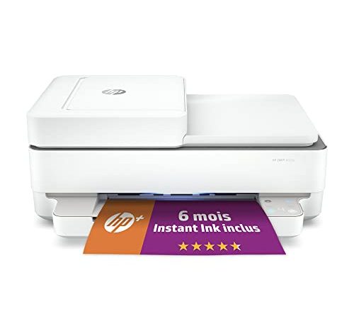 HP Envy 6420e Imprimante tout en un - Jet d'encre couleur – 6 mois d’Instant Ink inclus avec HP+ (Photocopie, Scan, Impression, Chargeur automatique de documents, Recto/Verso, Wifi)