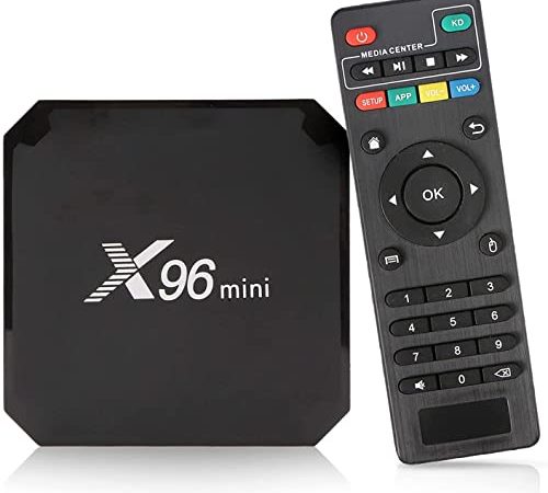 ACELEY X96 mini Box TV multifonction Boîtier multimédia 4K avec processeur à 4 cœurs, Wi-Fi, HD, DDR3 2 Go et eMMC 16 Go Télécommande incluse (1 pack)