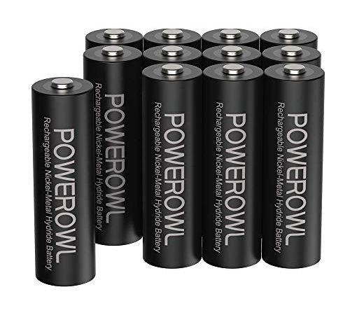 POWEROWL Piles Rechargeables AA 2800mAh 1,2V NiMH Batterie Rechargeable 1200 Cycles Haute capacité Accu Lot de 12