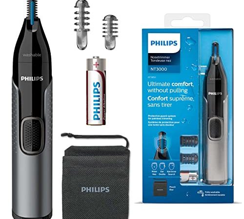 Tondeuse nez, oreilles et sourcils Philips Séries 3000 avec technologie PrecisionTrim (Modèle NT3650/16)