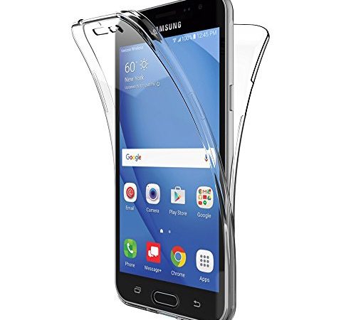 AICEK Coque Samsung Galaxy J3 2016, 360°Full Body Transparente Silicone Coque pour Samsung J3 2016 Housse Silicone Etui Case