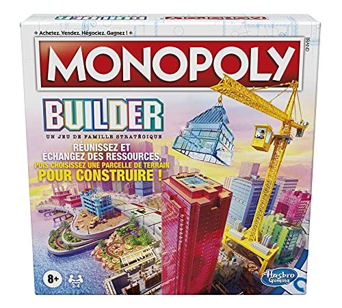 Monopoly Builder, Jeu de stratégie pour la Famille, Jeux pour Enfants, Amusant à Jouer, Jeu de Plateau Familial