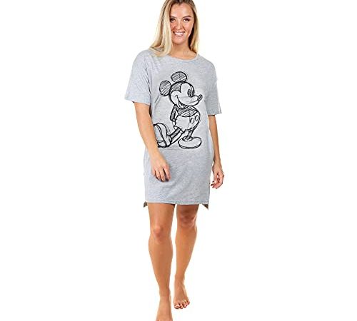 Disney Mickey Sketch Sleep Tee Chemise De Nuit, Gris (Grey Heather SPO), (Taille Fabricant: Large) Femme
