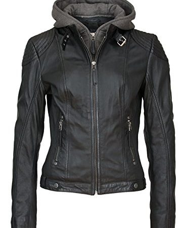 Gipsy Cacey Femme Veste en cuir noir M 100% Cuir Regular/Coupe standard
