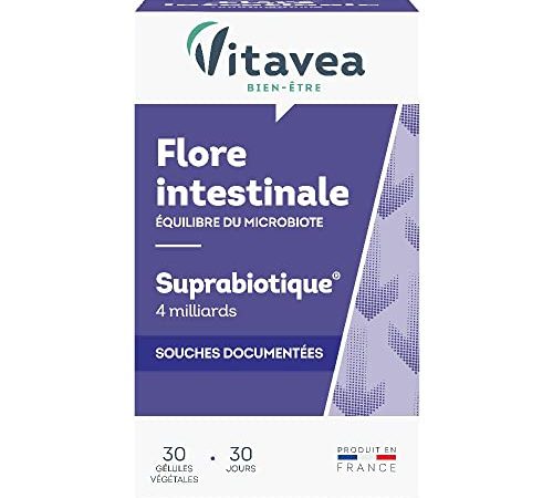 Vitavea - Suprabiotique - Complément Alimentaire Digestion - Ferment Lactique - Pro biotique Flore Intestinale, Equilibre du microbiote - 30 gélules végétales - 1 mois de Cure - Fabriqué en France