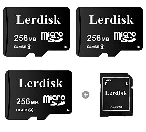 Lerdisk Usine en Gros Lot de 3 Cartes Micro SD 256Mo Classe 4 Petite capacité – Spécial pour Les Petits fichiers – Produit par Le Titulaire de Licence du Groupe 3C (Non GB)