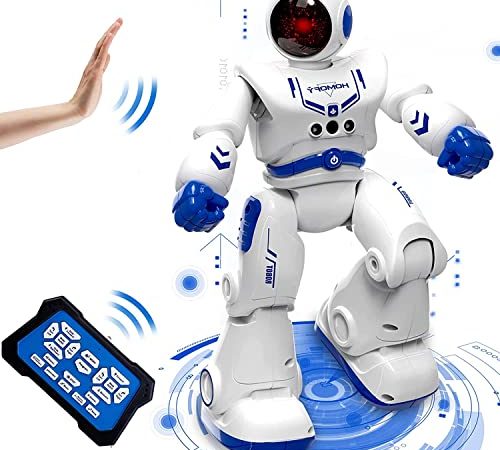Robot Jouet Garcon 5 Ans Robot Enfant Programmable avec RC, Robot Intelligent Geste ContrôLe,Chant Et La Danse,Rechargeable Robot Radiocommandé Jouet Cadeau d'anniversaire de noël pour garçon de 6 ans
