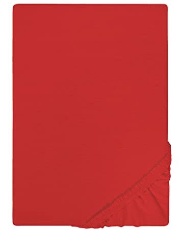 Castell 0077113 Drap-housse en jersey extensible (hauteur du matelas max.22 cm) 1x 90x190 cm - 100x200 cm, rouge