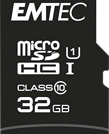 EMTEC ECMSDM32GHC10GP - Carte microSD - Classe 10 - Gamme Elite Gold - UHS-I U1 - Avec adaptateur Performance - Vitesse de lecture jusqu'à 85MB/s -Noir/Or - 32 Gb