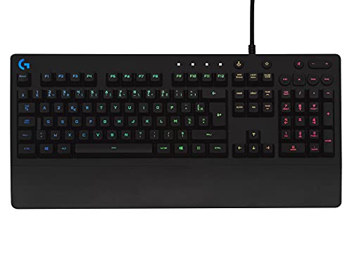 Logitech G213 Prodigy, Clavier Gamer, Eclairage RGB LIGHTSYNC, Résistant aux Éclaboussures, Personnalisable, Commandes Multimédia Dédiées, Français AZERTY - Noir