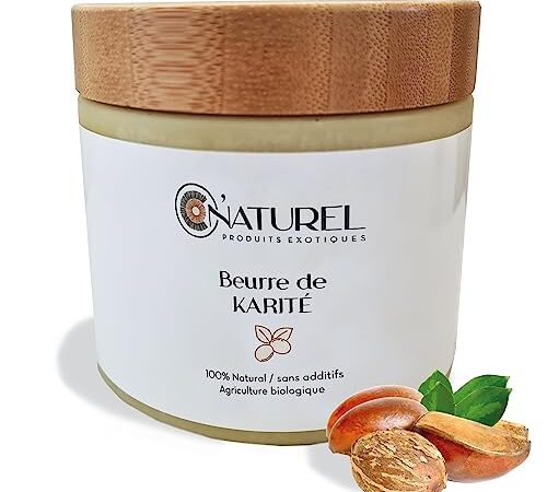 Beurre de Karité BIO O' NATUREL 500ml - Non Raffiné et Éthique - Soin Hydratant et Protecteur pour Peau et Cheveux - Riche en Vitamine A, E & D - 100% Naturel et Artisanal (500ml)
