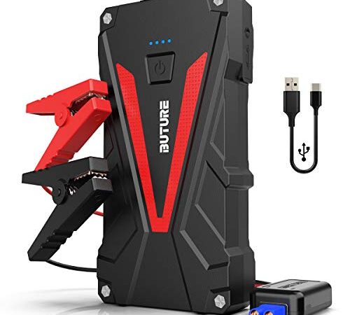 BuTure Booster Batterie - 1500A 13800mAh Portable Jump Starter (Jusqu’à 6.0L Essence/5.0L Gazole) Démarrage de Voiture avec Pinces de s?reté intelligentes, Sorties QuickCharge 3.0, Lampe à LED (1500A)