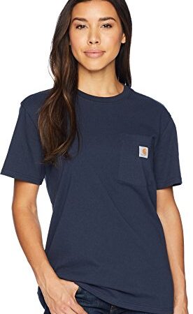 Carhartt Pocket Short-Sleeve T-Shirt, Navy, Small Femme