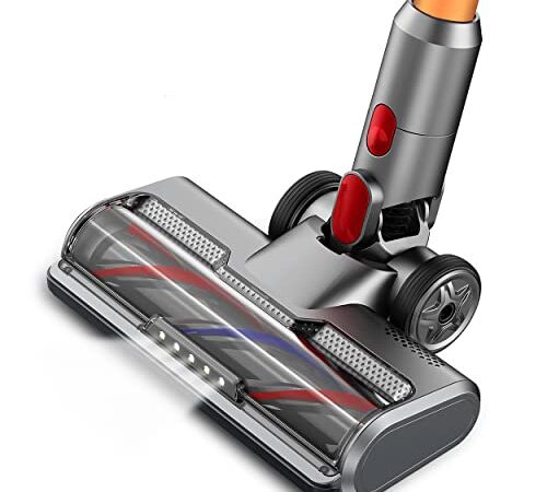 Italdos Brosse motorisée électrique Turbo compatible pour Dyson V7 V8 V10 V11 V15 Libération rapide avec rouleau poils pour tapis de sol parquet carrelage avec lumière LED