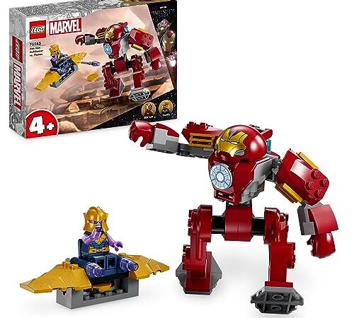 LEGO 76263 Marvel La Hulkbuster d’Iron Man Contre Thanos, Jouet pour Enfants Dès 4 Ans, Action de Super-Héros Basée sur Avengers : Infinity War, avec Figurine à Construire, Avion et 2 Minifigurines