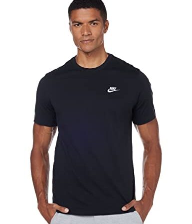 Nike Homme T-shirt, Coupe slim, Polyester, Noir/(Blanc), M