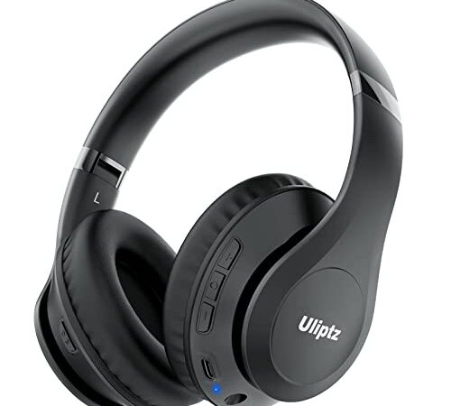 Uliptz Casque Bluetooth sans Fil, 65 Heures de Lecture Casque sans Fil Bluetooth avec Micro 6 Modes EQ, Casque Audio Bluetooth 5.3 Pliable pour Voyage/Bureau/PC (Noir)