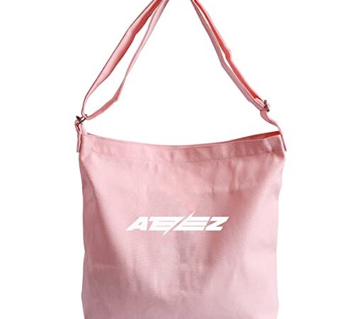 ZHENGGE Kpop ATEEZ Sac à bandoulière en toile, rose