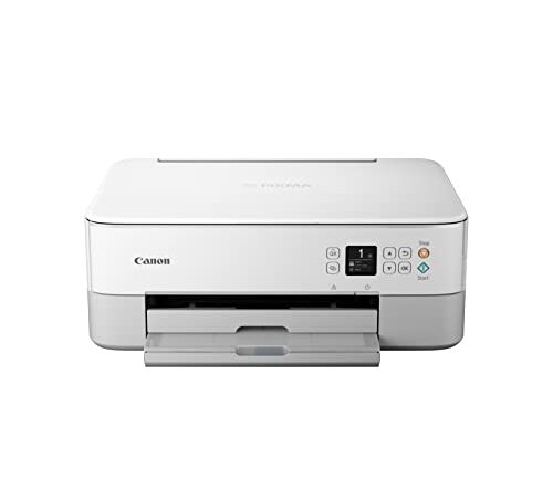 Canon PIXMA TS5351a imprimante A4 WiFi Recto-Verso Automatique à écran Couleur Multifonction (imprimante Photo Maison et Bureau, Scan, Copie), Blanc